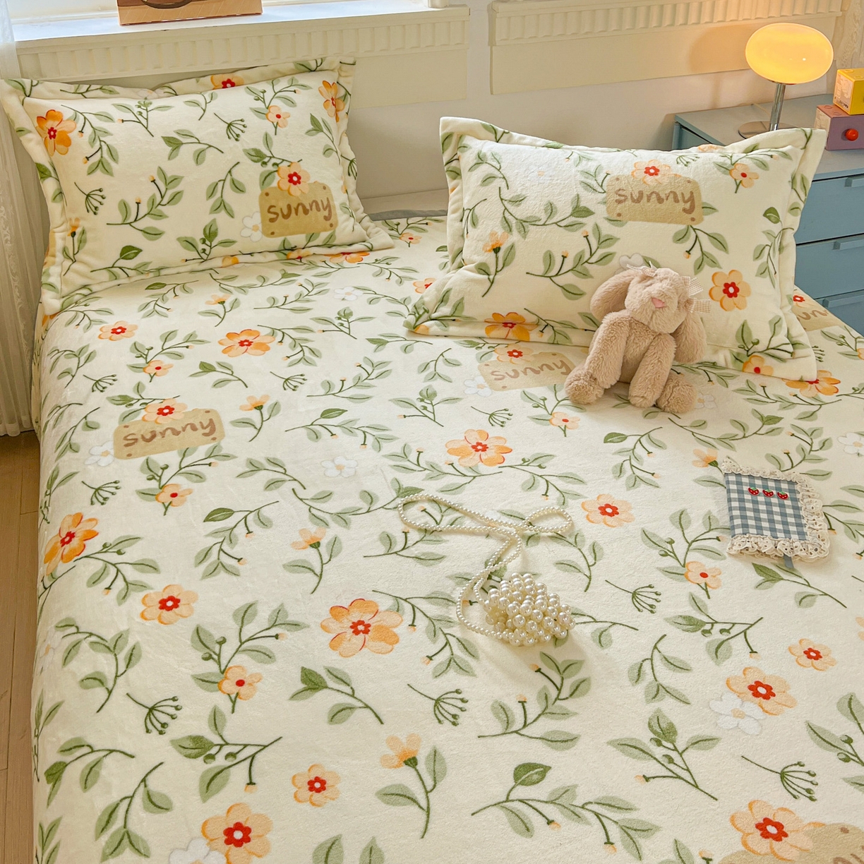 91家纺网 家纺一手货源 找家纺 （总）启发 2025新款高克重双面牛奶绒印花系列床单三件套