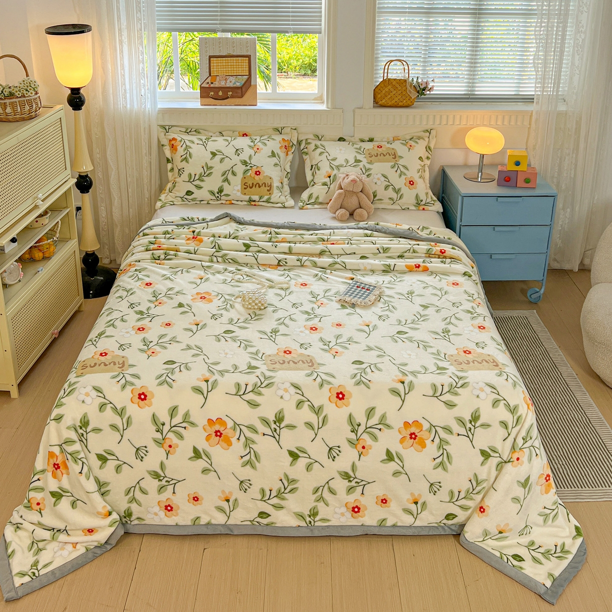 91家纺网 家纺一手货源 找家纺 （总）启发 2025新款高克重双面牛奶绒印花系列床单三件套