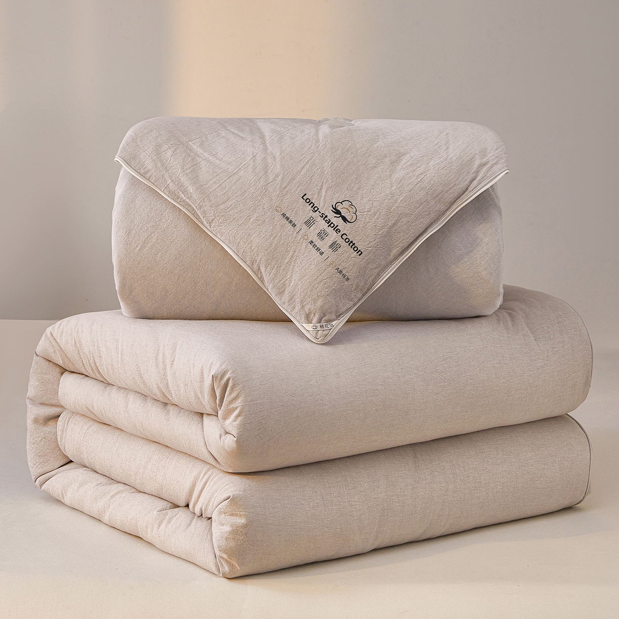 91家纺网 家纺一手货源 找家纺 创优家纺 2025新款专版100%棉花被子母被春秋被冬被被子被芯拉链二合一子母被双胎被秋冬 新疆棉子母被-灰色