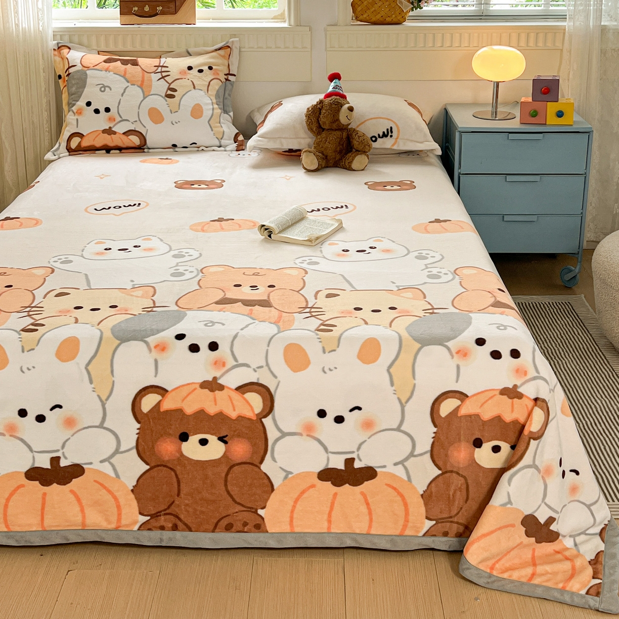 91家纺网 家纺一手货源 找家纺 （总）启发 2025新款高克重双面牛奶绒印花系列床单三件套