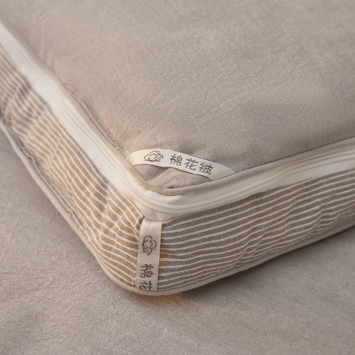 91家纺网 家纺一手货源 找家纺 创优家纺 2025新款专版100%棉花被子母被春秋被冬被被子被芯拉链二合一子母被双胎被秋冬 新疆棉子母被-灰色