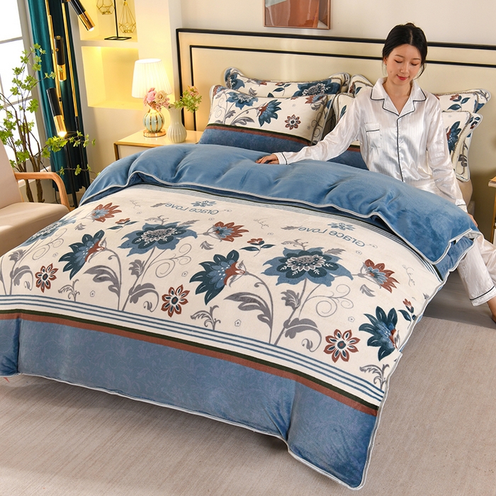 莱凯家纺 2025新款牛奶绒单被套曼珠沙华