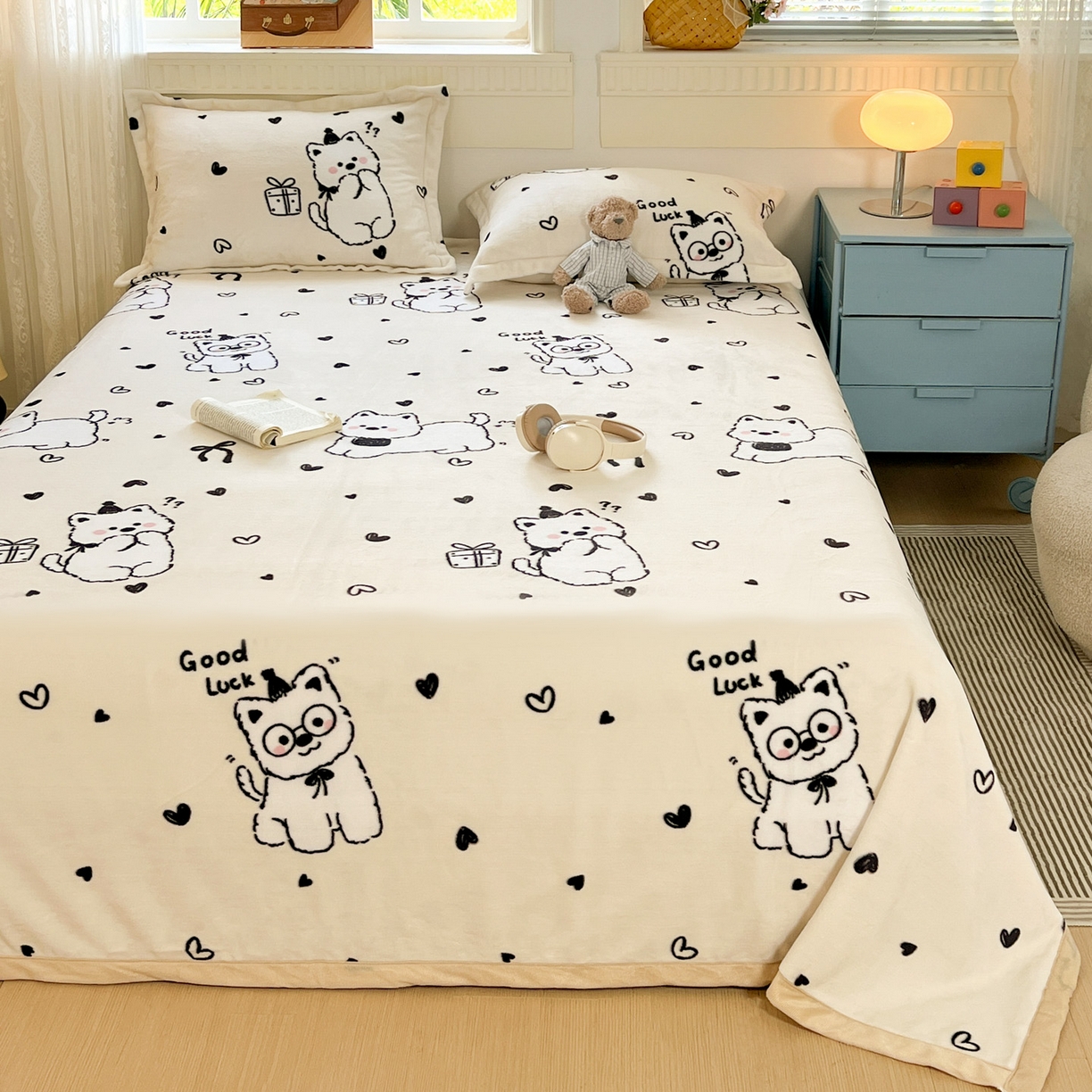 91家纺网 家纺一手货源 找家纺 （总）启发 2025新款高克重双面牛奶绒印花系列床单三件套