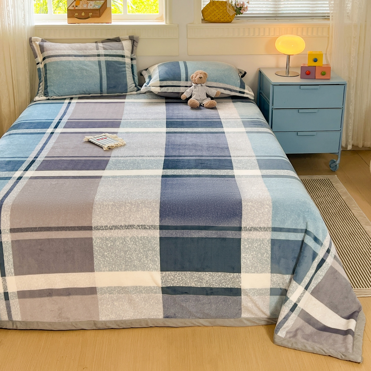 91家纺网 家纺一手货源 找家纺 （总）启发 2025新款高克重双面牛奶绒印花系列床单三件套