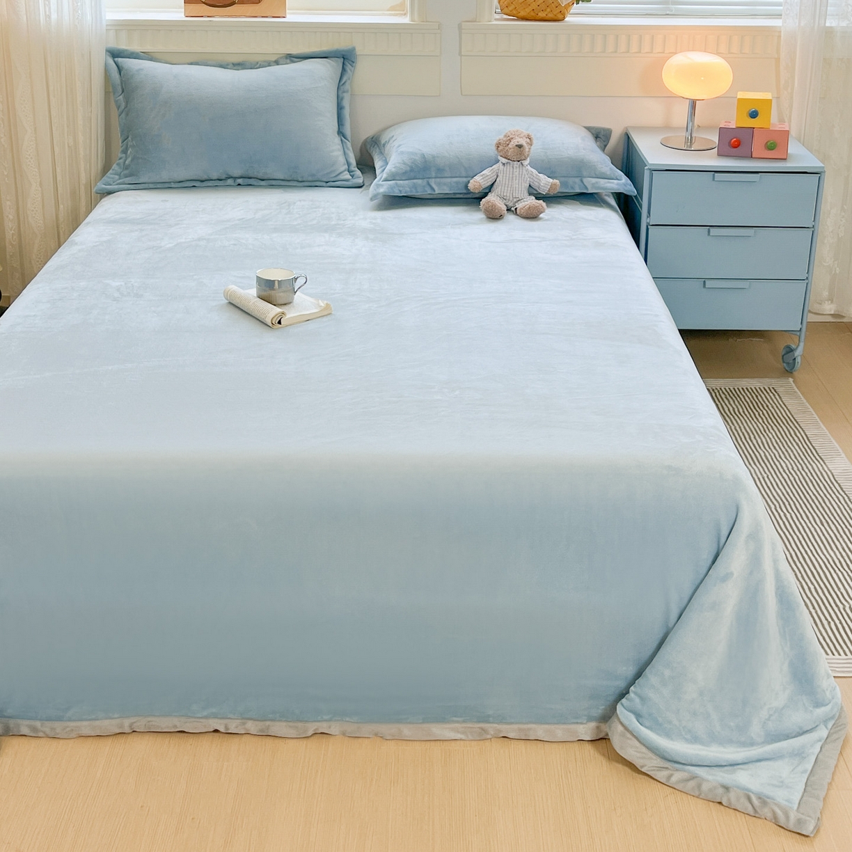 91家纺网 家纺一手货源 找家纺 （总）启发 2025新款高克重双面牛奶绒印花系列床单三件套