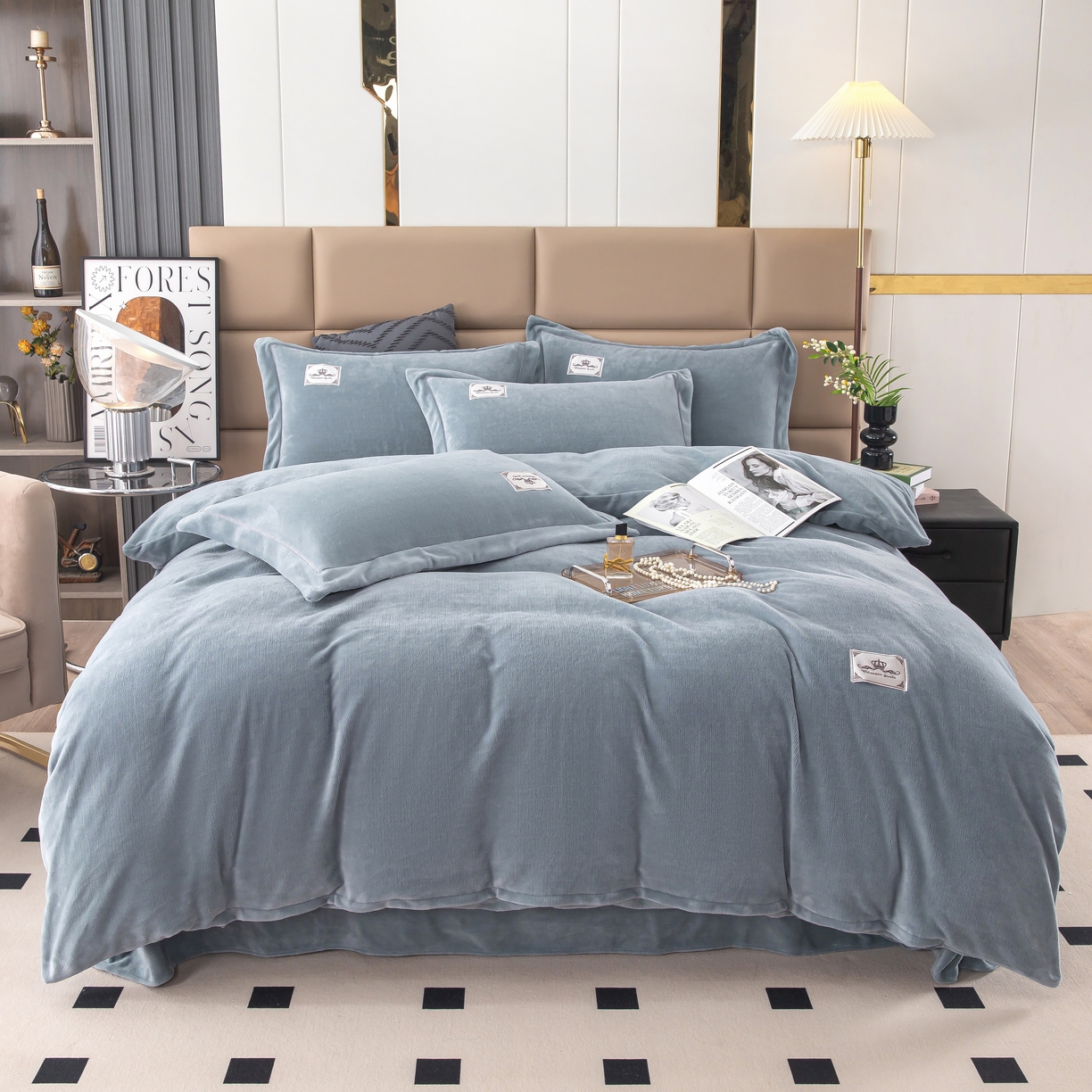 91家纺网 家纺一手货源 找家纺 （总）优姿家纺 2025新款加厚全消光牛奶绒印花四件套