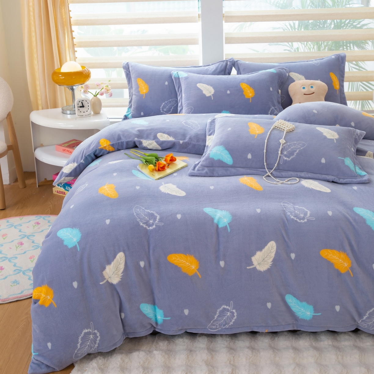 91家纺网 家纺一手货源 找家纺 （总）优姿家纺 2025新款加厚全消光牛奶绒印花四件套