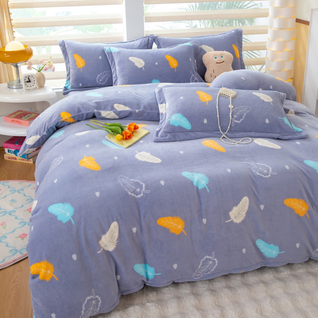 91家纺网 家纺一手货源 找家纺 （总）优姿家纺 2025新款加厚全消光牛奶绒印花四件套