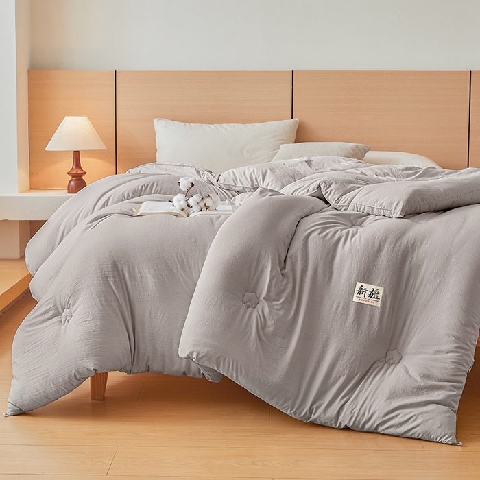 91家纺网 家纺一手货源 找家纺 美梦里2025新款A类柔暖新疆棉花被 素雅灰