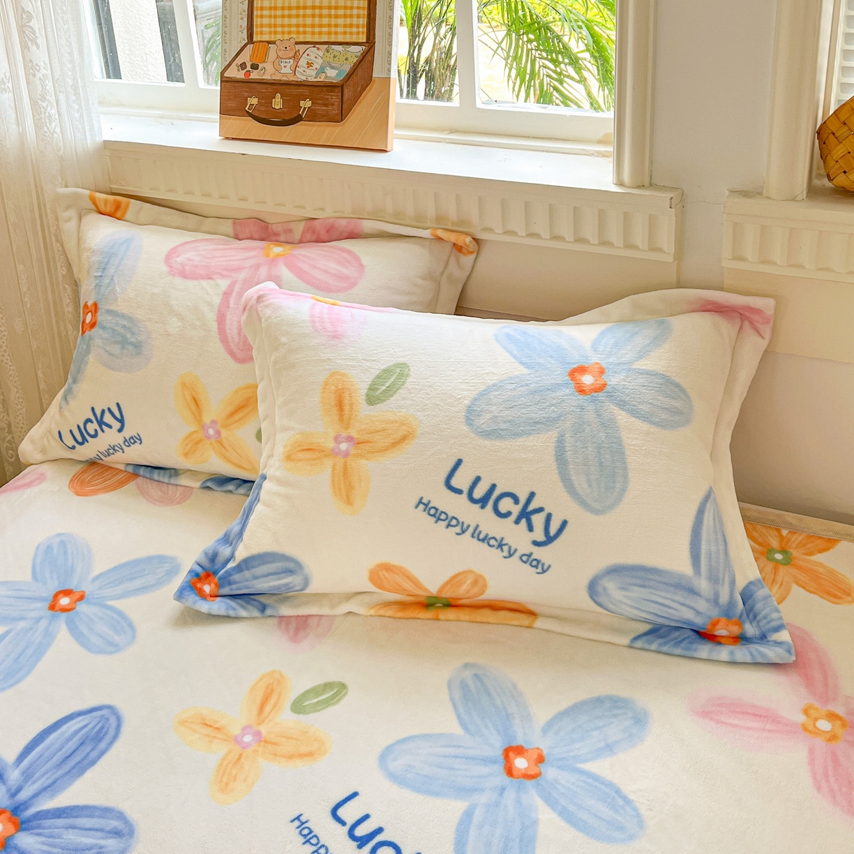 91家纺网 家纺一手货源 找家纺 启发 2025新款高克重双面牛奶绒印花系列床单三件套 甜美梦境