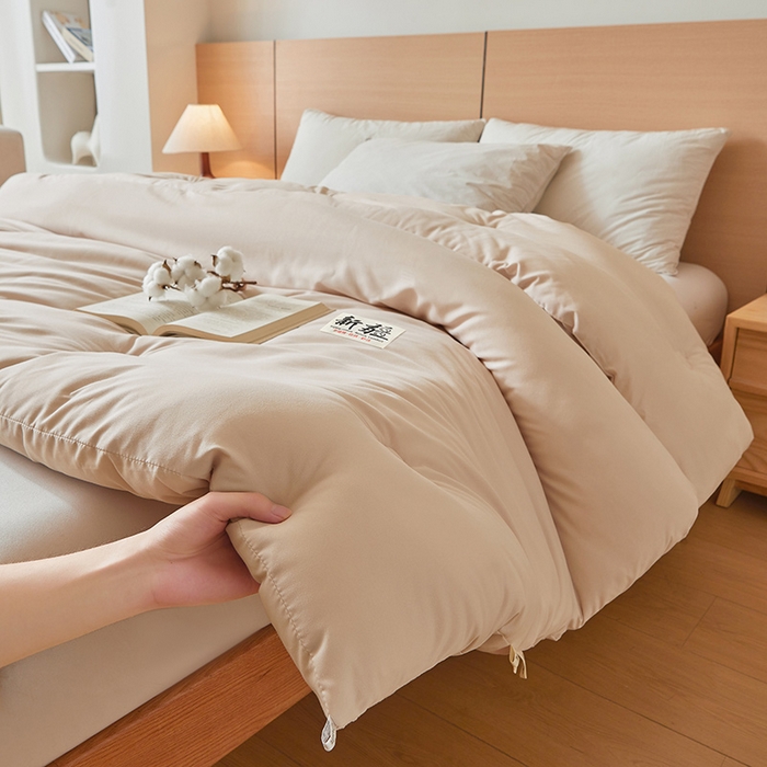 91家纺网 家纺一手货源 找家纺 美梦里2025新款A类柔暖新疆棉花被 浅奶咖