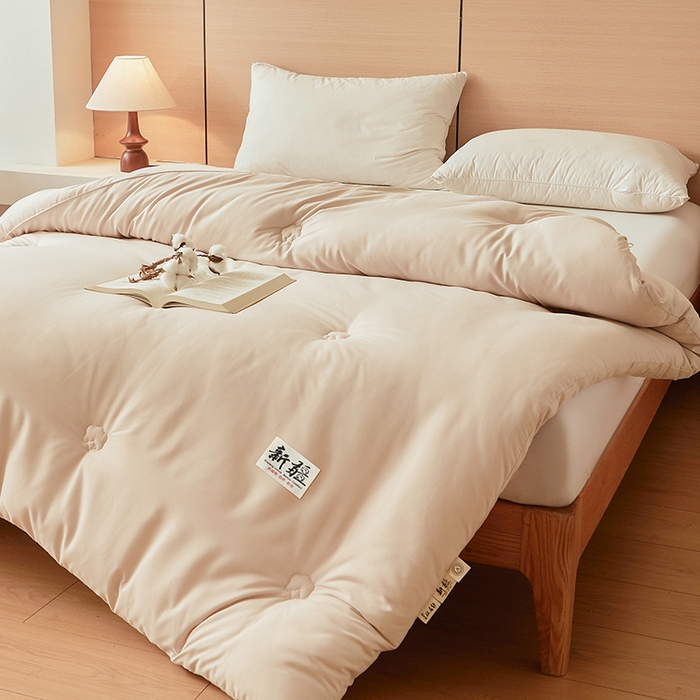 91家纺网 家纺一手货源 找家纺 美梦里2025新款A类柔暖新疆棉花被 浅奶咖