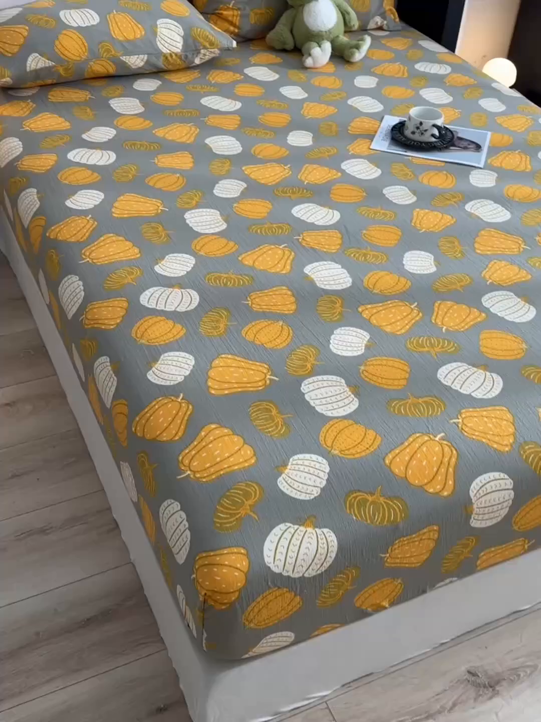 91家纺网 家纺一手货源 找家纺 叠派家纺 2025新款A类双层纱提花单品床笠系列 福瓜