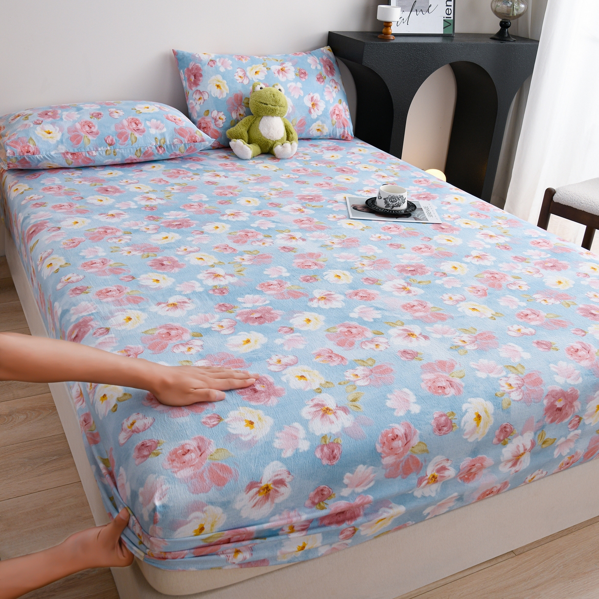 叠派家纺 2025新款A类双层纱提花单品床笠系列 花海