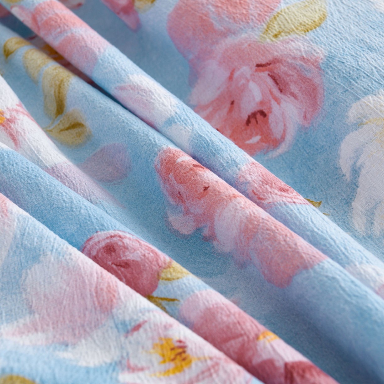 91家纺网 家纺一手货源 找家纺 叠派家纺 2025新款A类双层纱提花单品床笠系列 花海