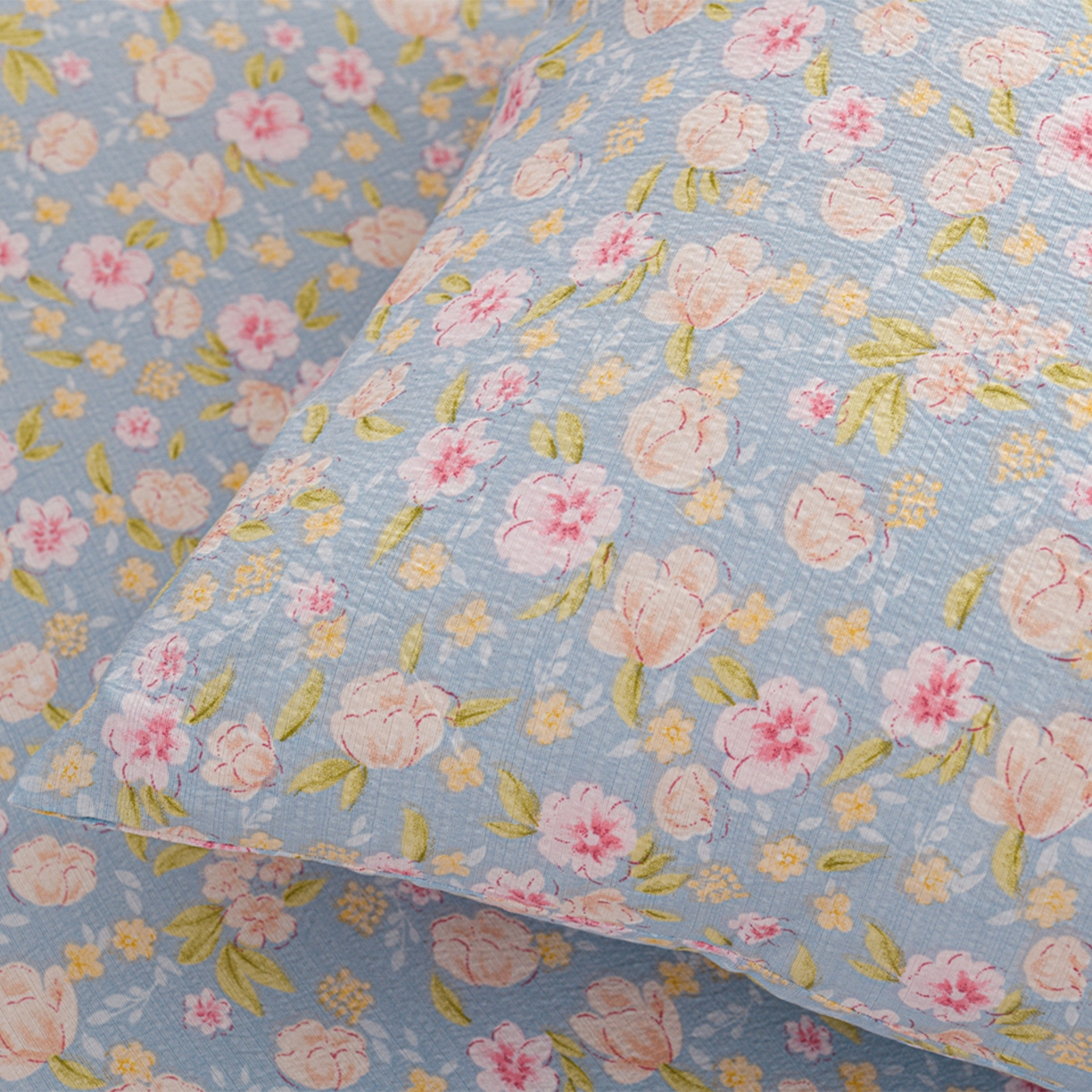 91家纺网 家纺一手货源 找家纺 叠派家纺 2025新款A类双层纱提花单品床笠系列 花与春约