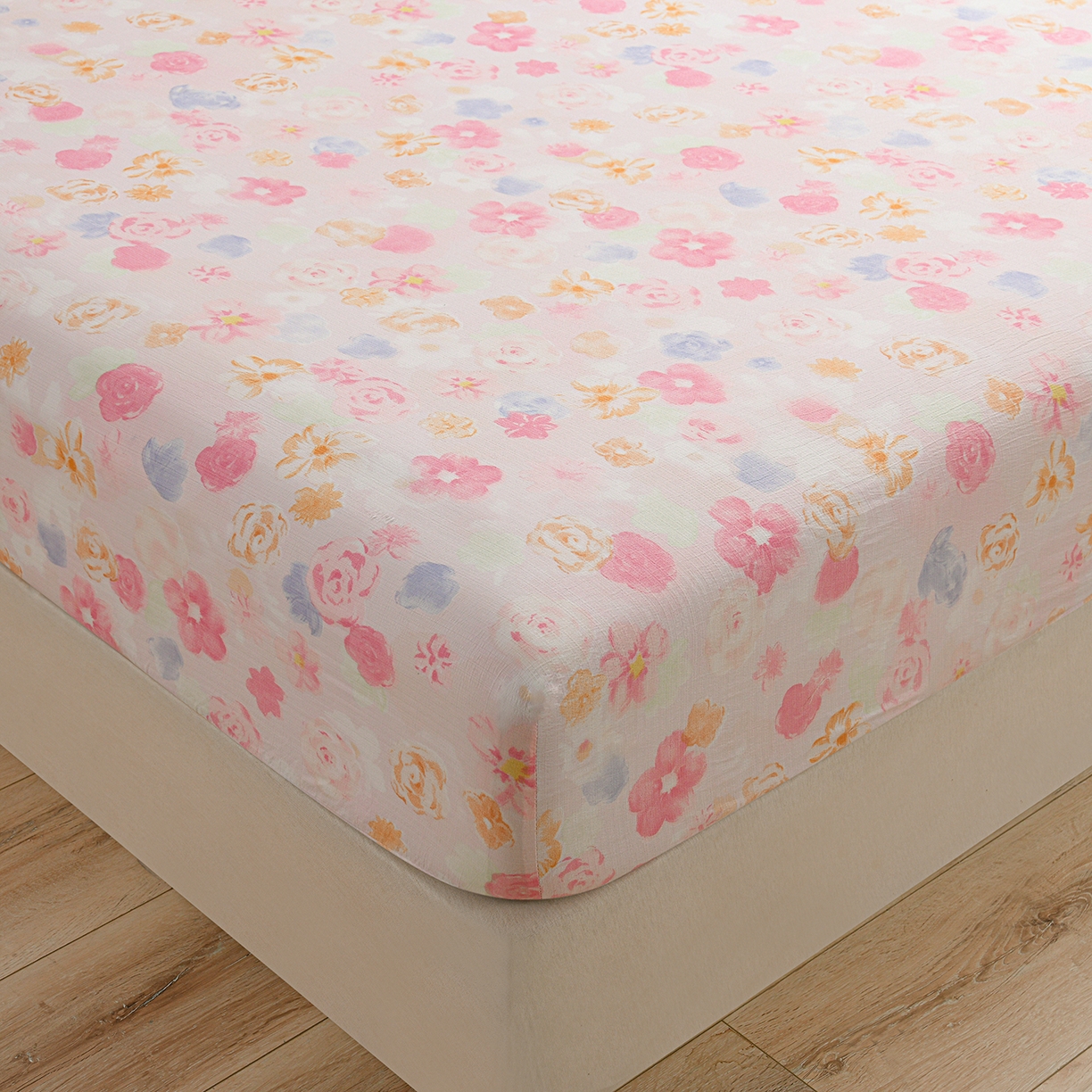 91家纺网 家纺一手货源 找家纺 叠派家纺 2025新款A类双层纱提花单品床笠系列 雾都玫瑰