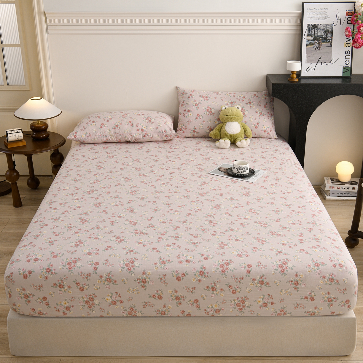 91家纺网 家纺一手货源 找家纺 叠派家纺 2025新款A类双层纱提花单品床笠系列 云水谣