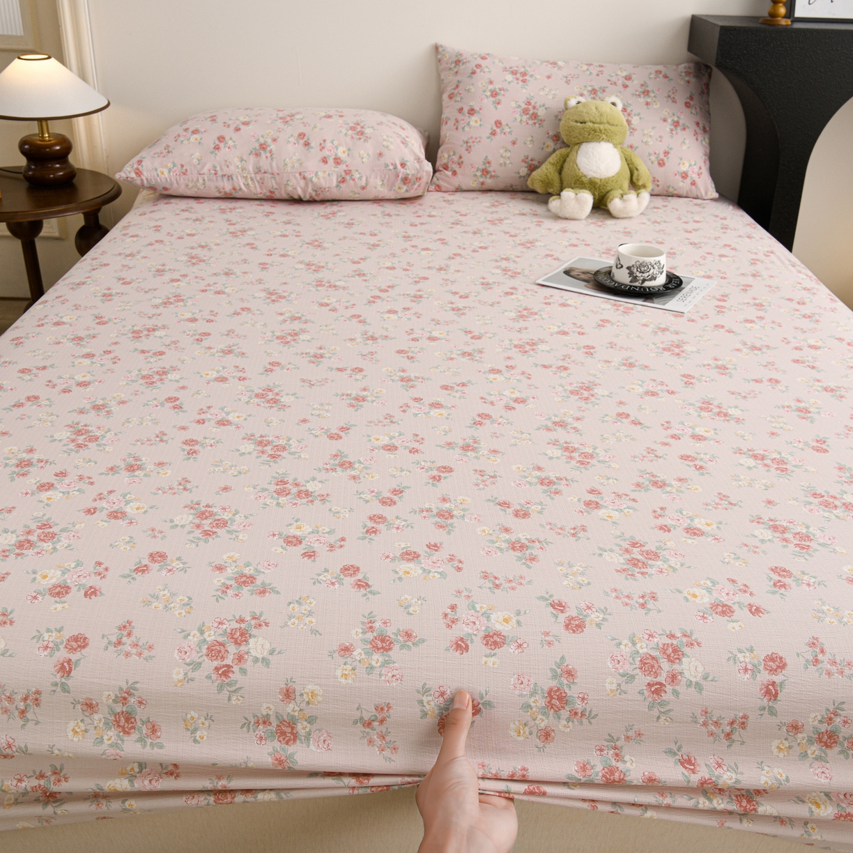 91家纺网 家纺一手货源 找家纺 叠派家纺 2025新款A类双层纱提花单品床笠系列 云水谣