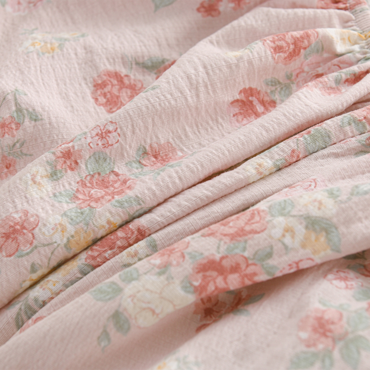 91家纺网 家纺一手货源 找家纺 叠派家纺 2025新款A类双层纱提花单品床笠系列 云水谣