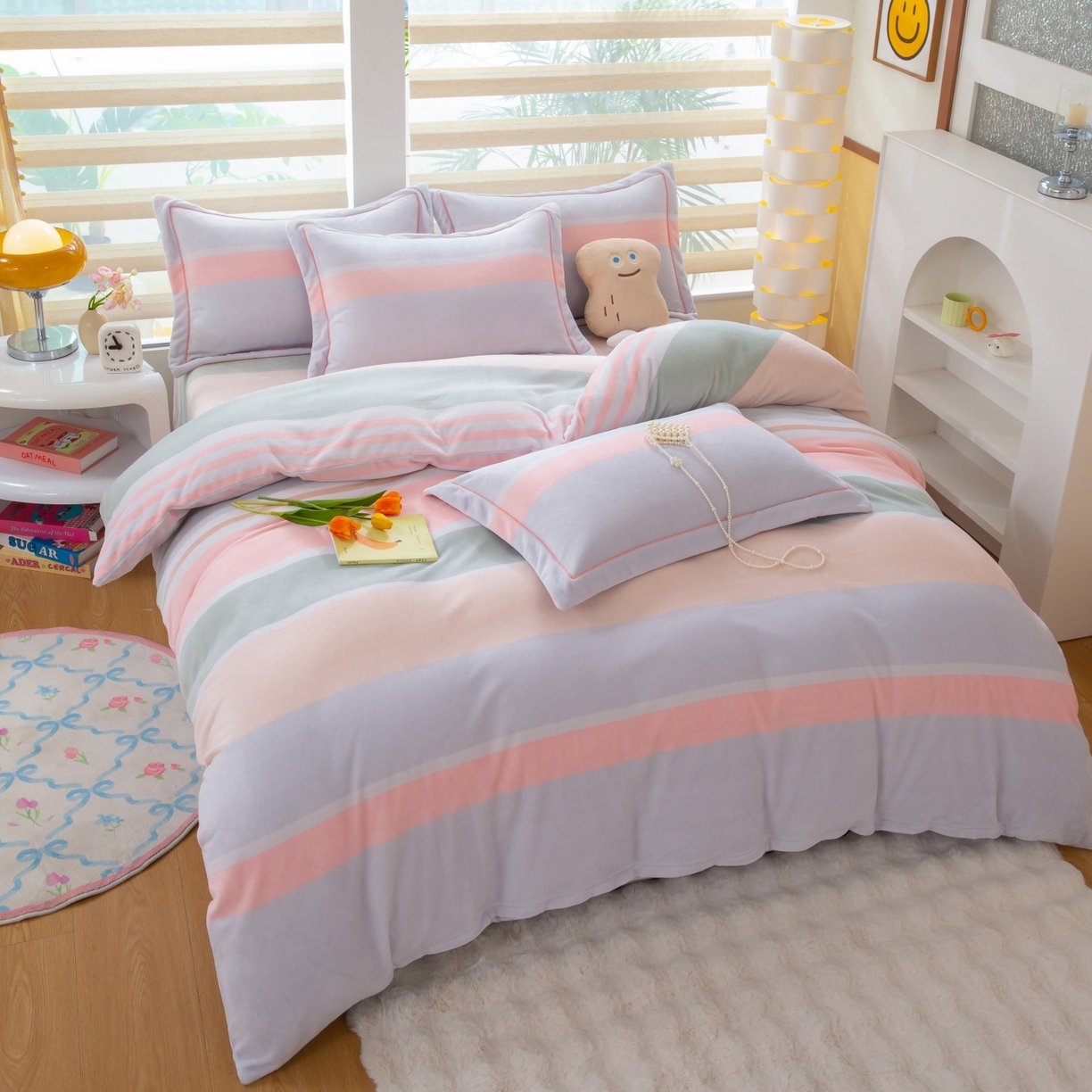 91家纺网 家纺一手货源 找家纺 优姿家纺 2025新款加厚全消光牛奶绒印花四件套 精彩世界