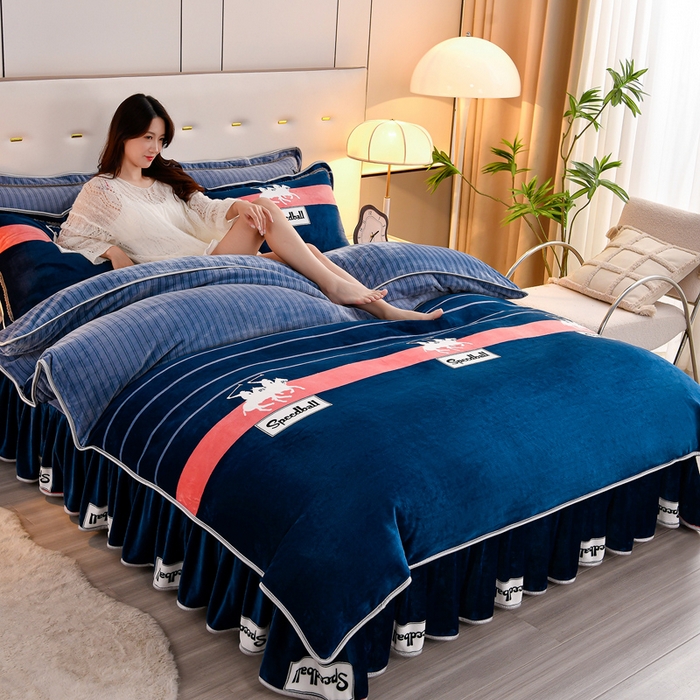 91家纺网 家纺一手货源 找家纺 2025新款加厚直播爆款牛奶绒被套金貂法莱绒单品被套比萨之约