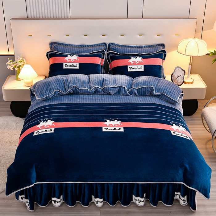 91家纺网 家纺一手货源 找家纺 2025新款加厚直播爆款牛奶绒被套金貂法莱绒单品被套比萨之约