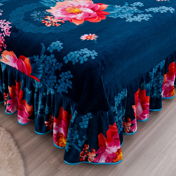 91家纺网 家纺一手货源 找家纺 2025新款加厚直播爆款牛奶绒被套金貂法莱绒单品被套春花秋月