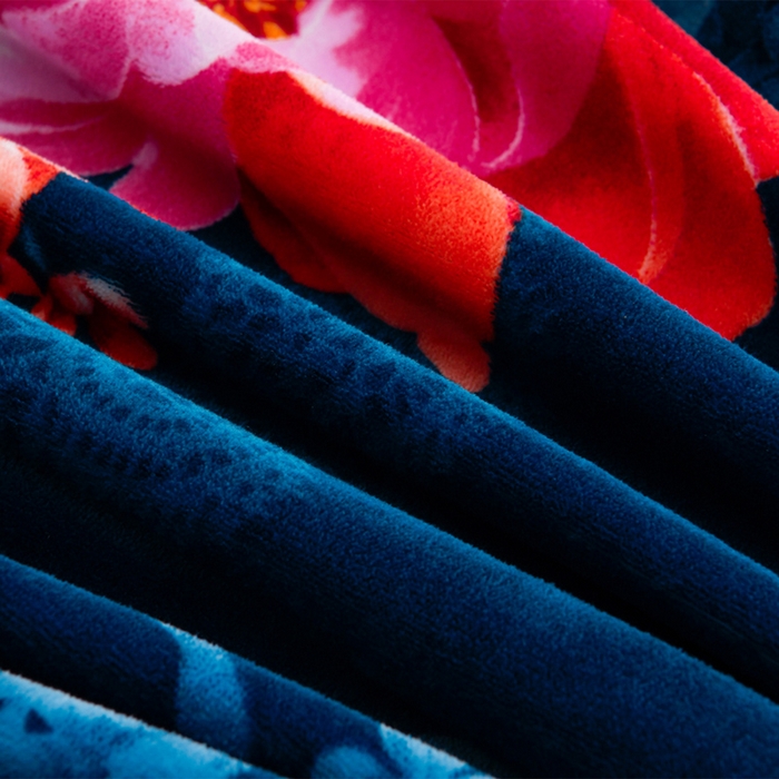 91家纺网 家纺一手货源 找家纺 2025新款加厚直播爆款牛奶绒被套金貂法莱绒单品被套春花秋月