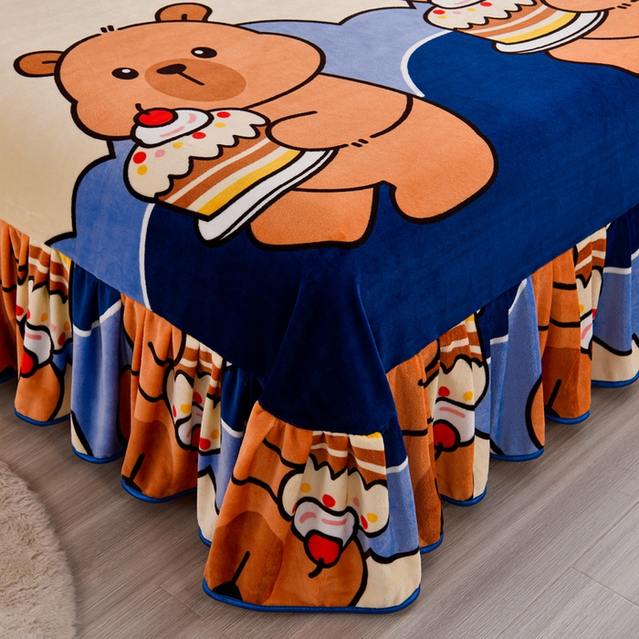 91家纺网 家纺一手货源 找家纺 2025新款加厚直播爆款牛奶绒被套金貂法莱绒单品被套嘟嘟熊