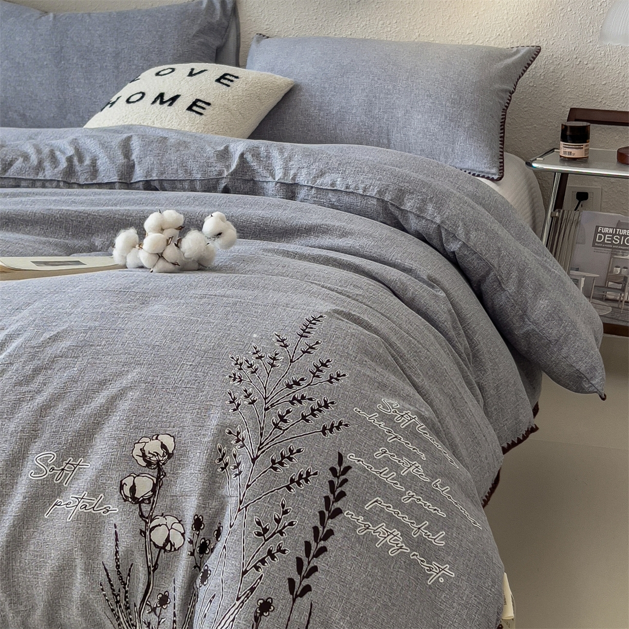 91家纺网 家纺一手货源 找家纺 宝士康家纺 2025新品10A抗菌素麻棉花春秋被/冬被/被芯/跨境外贸 素麻-墨染蓝