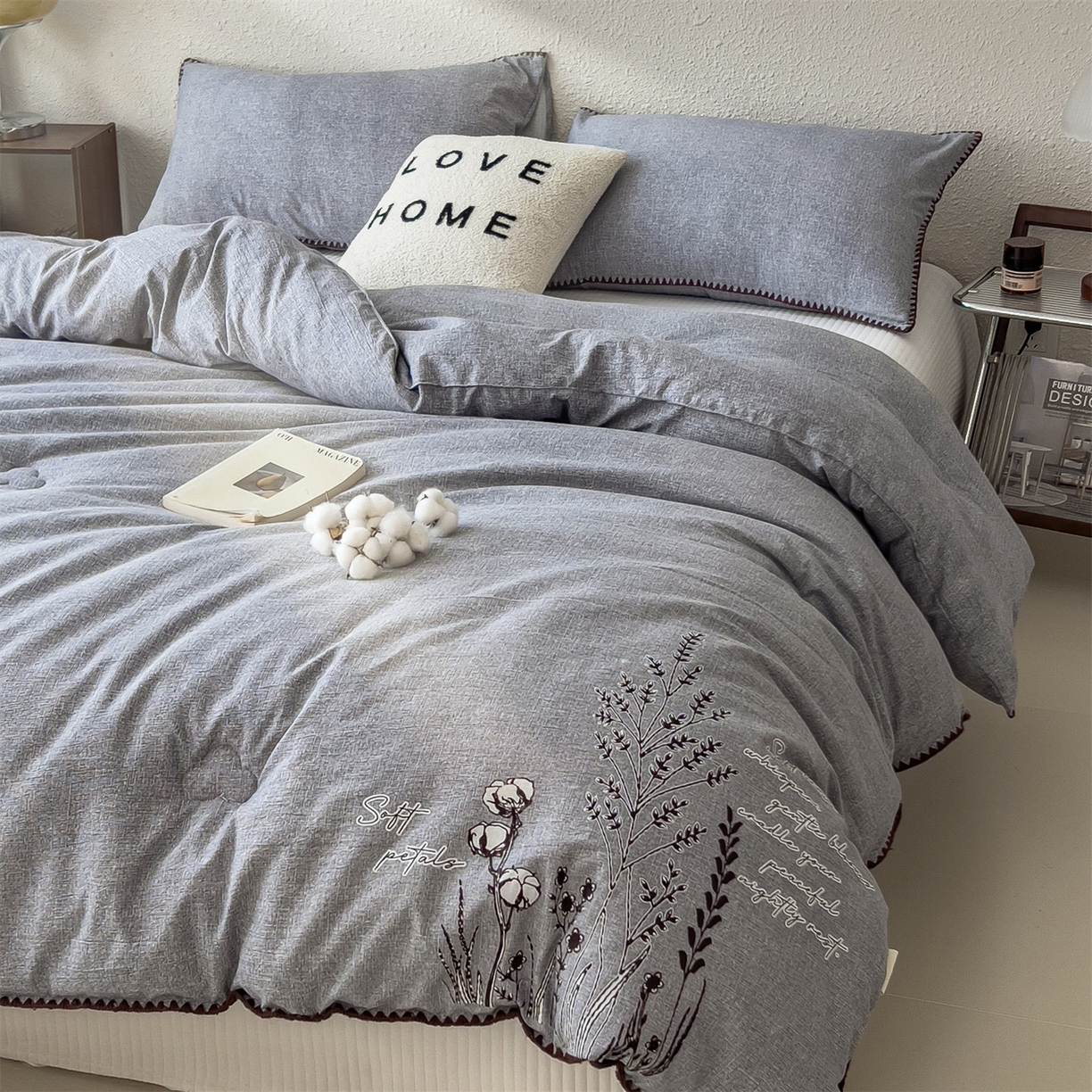 91家纺网 家纺一手货源 找家纺 宝士康家纺 2025新品10A抗菌素麻棉花春秋被/冬被/被芯/跨境外贸 素麻-墨染蓝