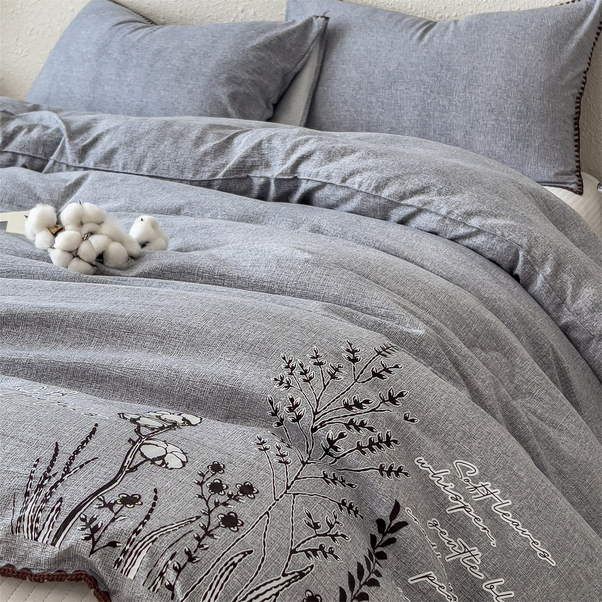 91家纺网 家纺一手货源 找家纺 宝士康家纺 2025新品10A抗菌素麻棉花春秋被/冬被/被芯/跨境外贸 素麻-墨染蓝