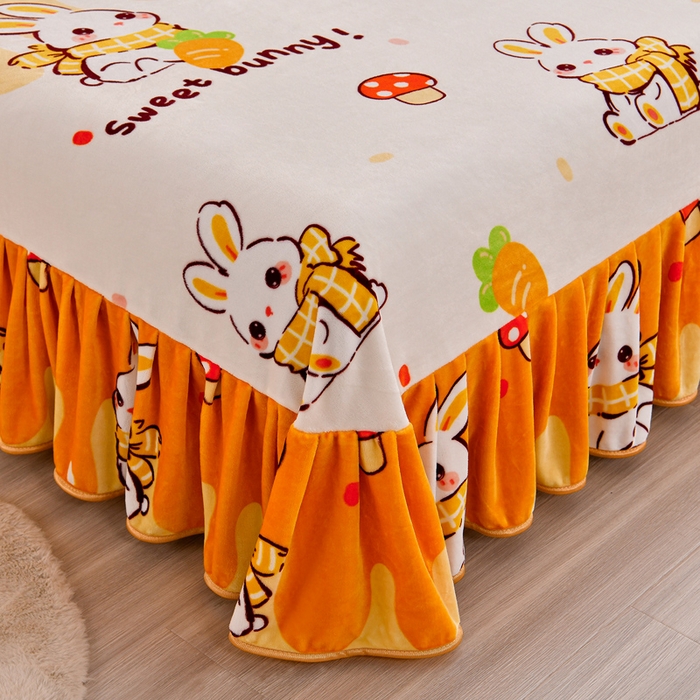 91家纺网 家纺一手货源 找家纺 2025新款加厚直播爆款牛奶绒被套金貂法莱绒单品被套乖乖兔