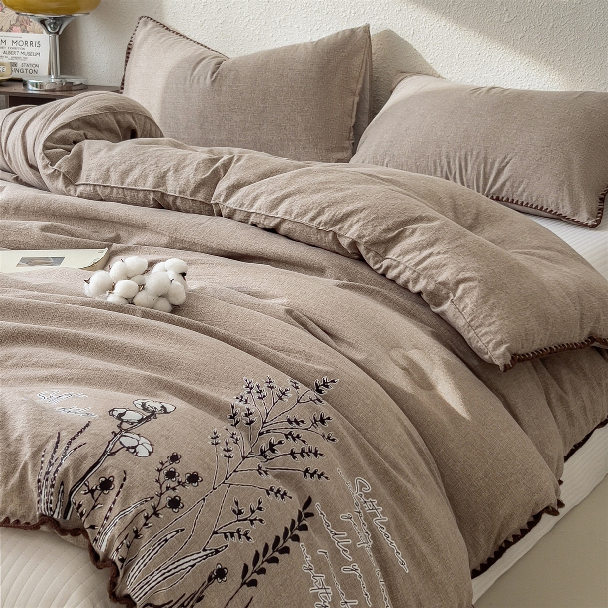 91家纺网 家纺一手货源 找家纺 宝士康家纺 2025新品10A抗菌素麻棉花春秋被/冬被/被芯/跨境外贸 素麻-墨染棕