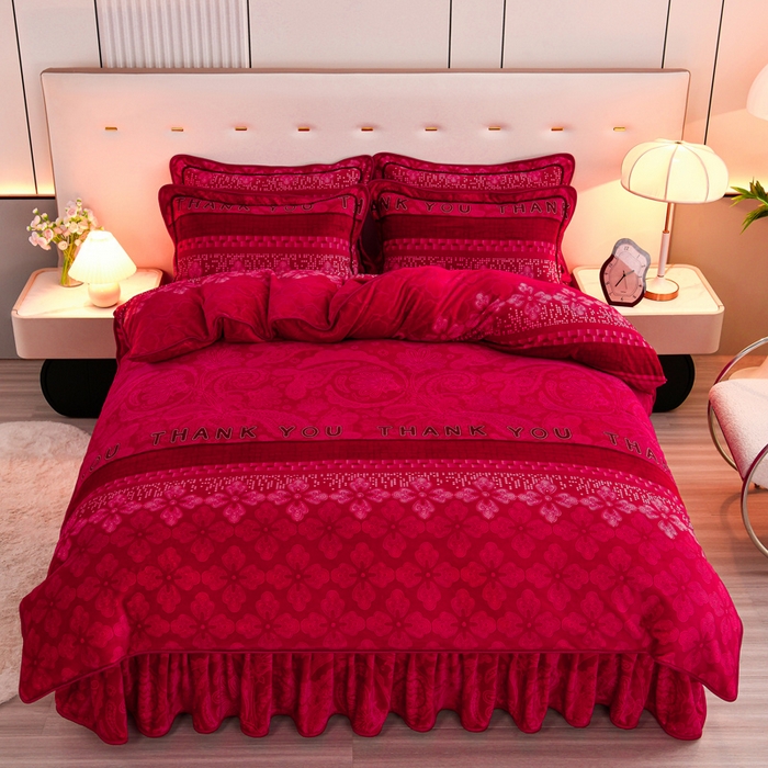 91家纺网 家纺一手货源 找家纺 2025新款加厚直播爆款牛奶绒被套金貂法莱绒单品被套浪漫主义