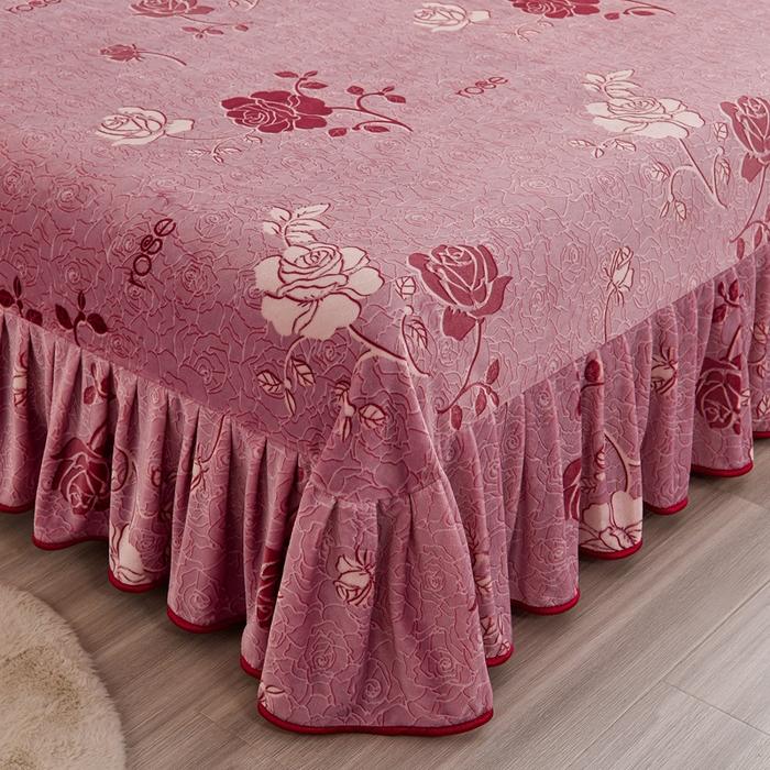 91家纺网 家纺一手货源 找家纺 2025新款加厚直播爆款牛奶绒被套金貂法莱绒单品被套玫瑰之约