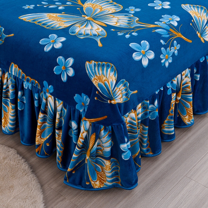 91家纺网 家纺一手货源 找家纺 2025新款加厚直播爆款牛奶绒被套金貂法莱绒单品被套梦蝶