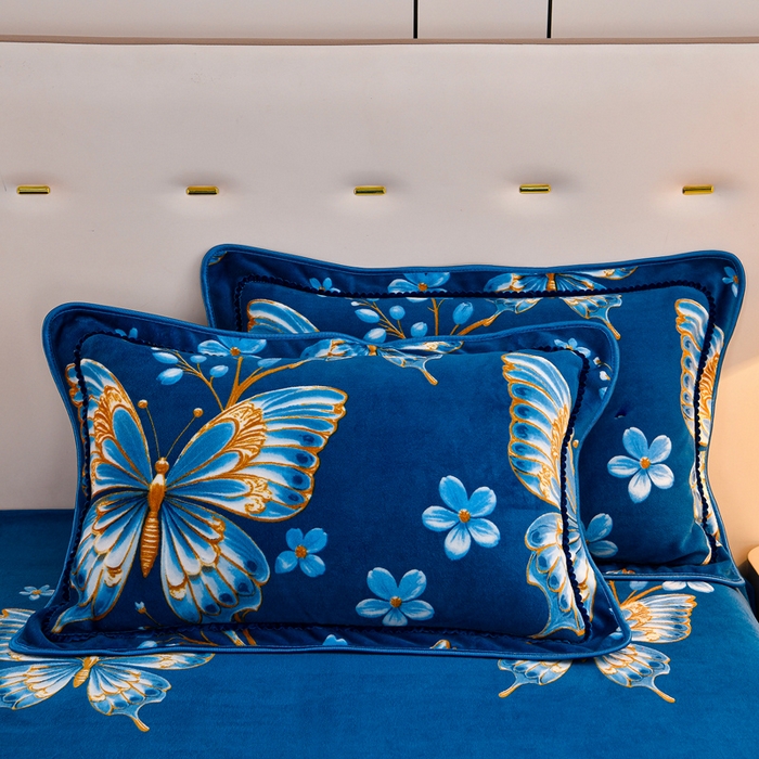 91家纺网 家纺一手货源 找家纺 2025新款加厚直播爆款牛奶绒被套金貂法莱绒单品被套梦蝶