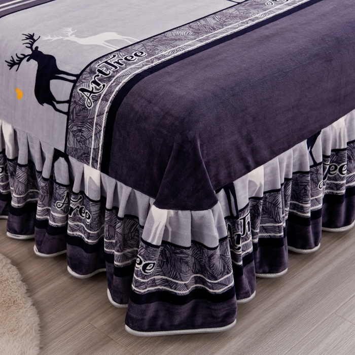 91家纺网 家纺一手货源 找家纺 2025新款加厚直播爆款牛奶绒被套金貂法莱绒单品被套一鹿有你