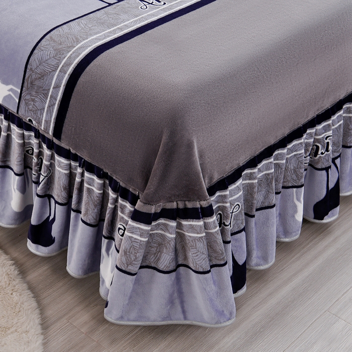 91家纺网 家纺一手货源 找家纺 2025新款加厚直播爆款牛奶绒被套金貂法莱绒单品被套一鹿有你-灰