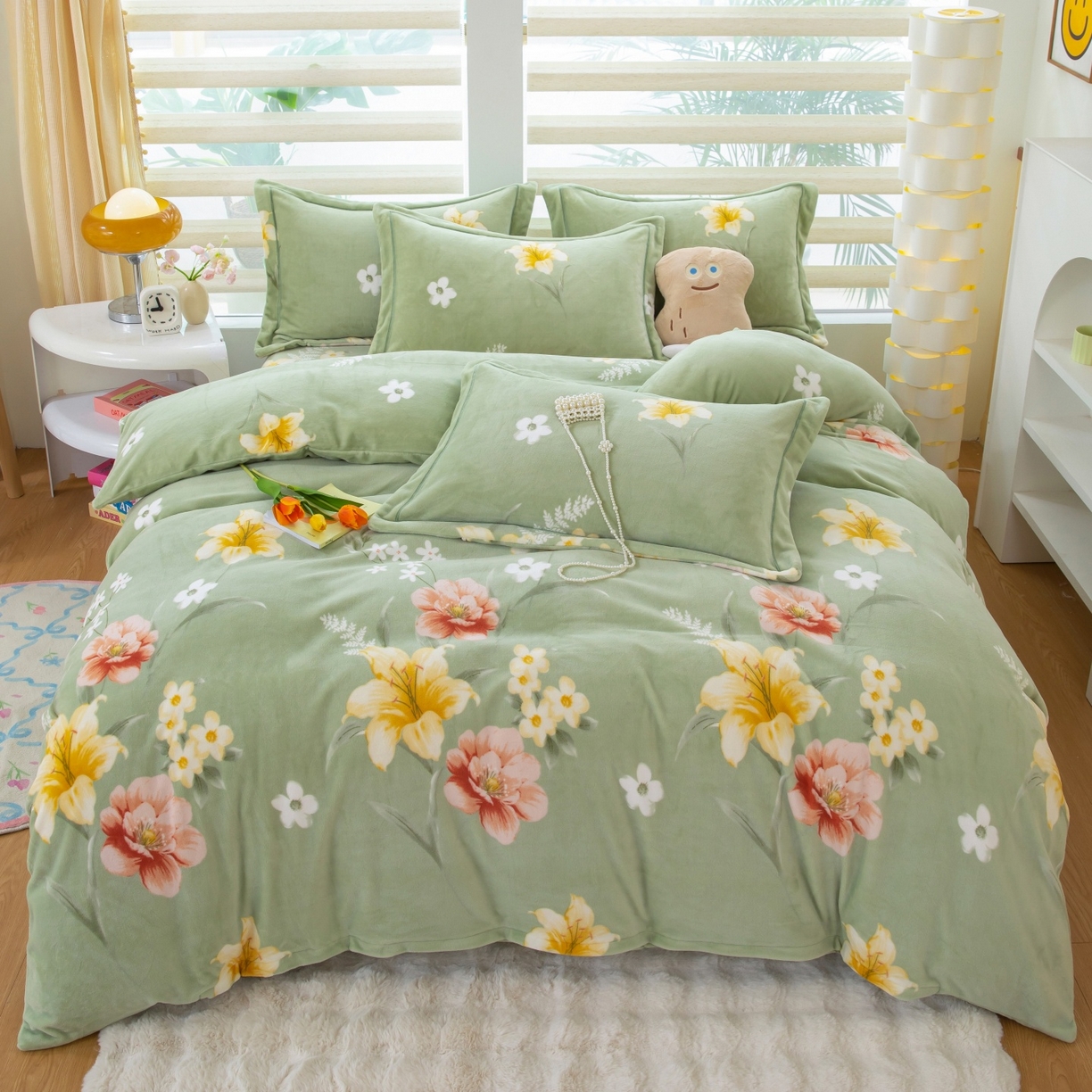 优姿家纺 2025新款加厚全消光牛奶绒印花四件套 四季繁华