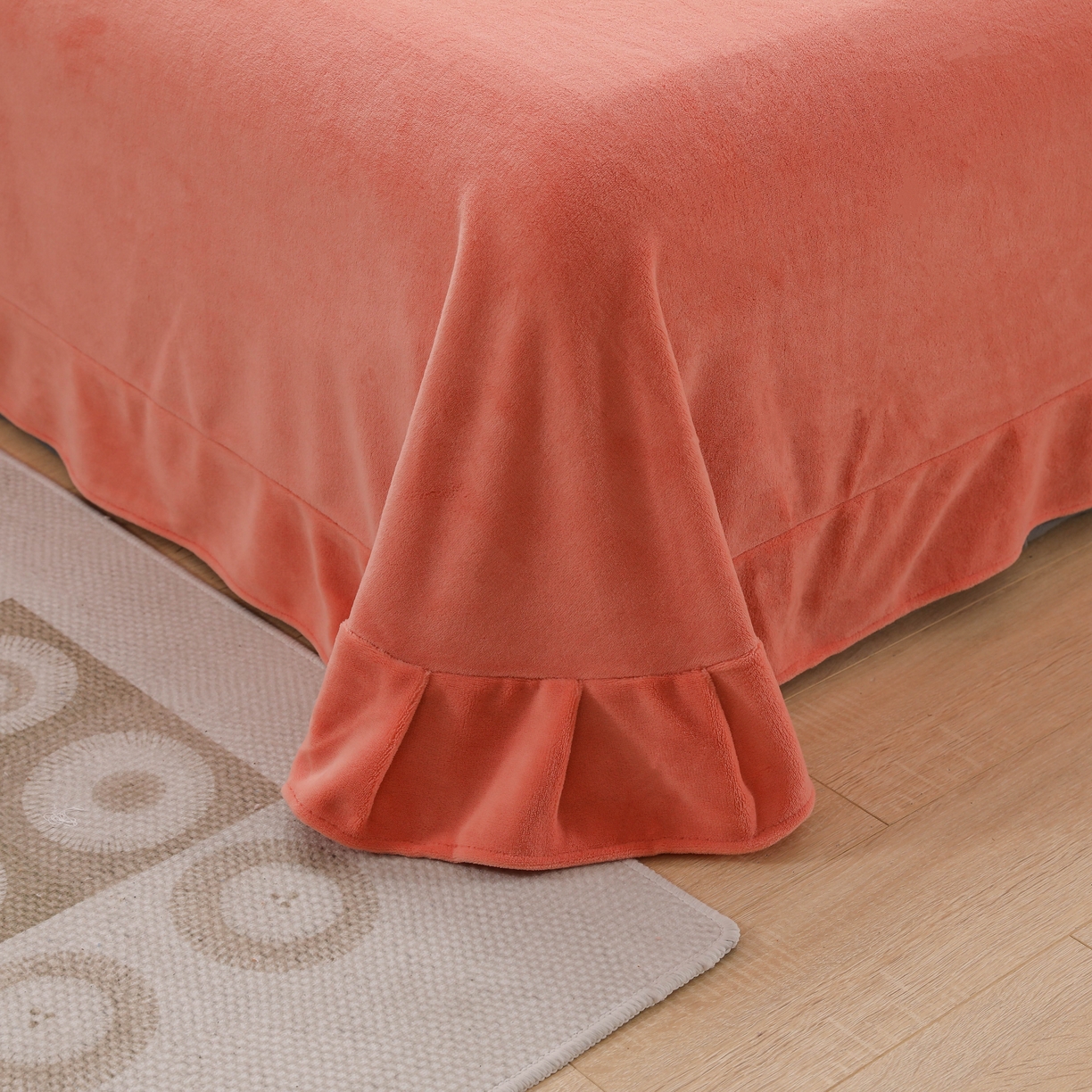 91家纺网 家纺一手货源 找家纺 优姿家纺 2025新款加厚全消光牛奶绒印花四件套 香妃桔