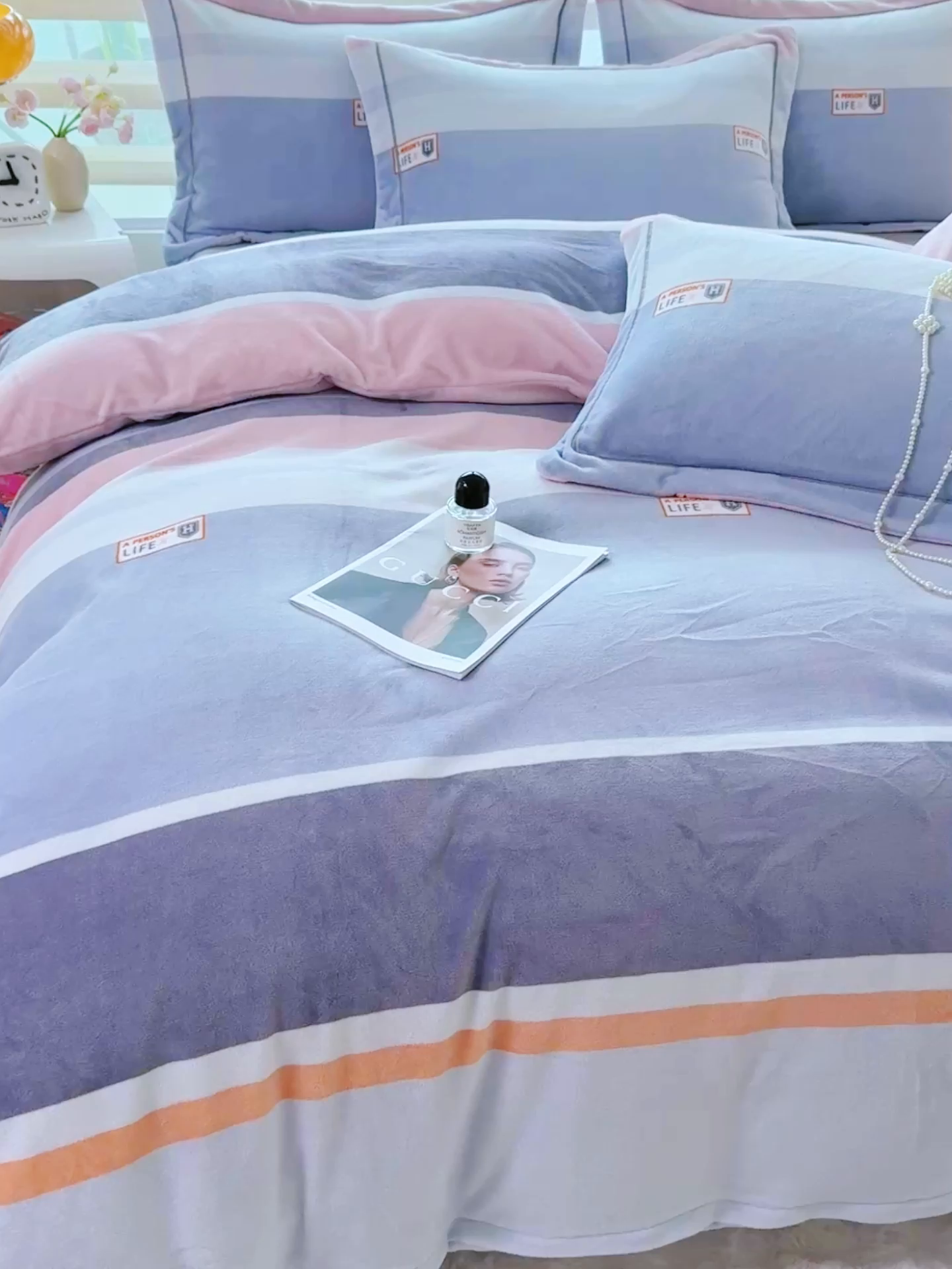 91家纺网 家纺一手货源 找家纺 优姿家纺 2025新款加厚全消光牛奶绒印花四件套 香伊爱情