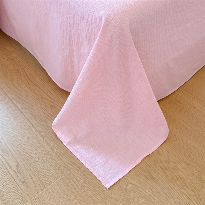 91家纺网 家纺一手货源 找家纺 （总）艾特你 爆款-2025新款云感皱皱双层纱黑色包边四件套花边学生宿舍三件套针织棉