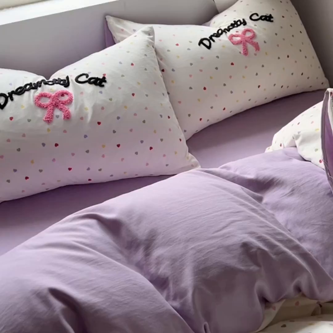 91家纺网 家纺一手货源 找家纺 （总）韩秀家纺120克云朵棉毛巾绣四件套双层纱糯糯棉床笠水洗棉绣花四件套