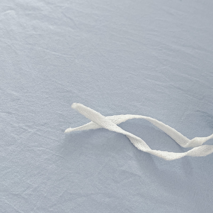 91家纺网 家纺一手货源 找家纺 韩秀家纺 2025新款水洗棉毛巾绣云朵棉四件套 心相印浅兰