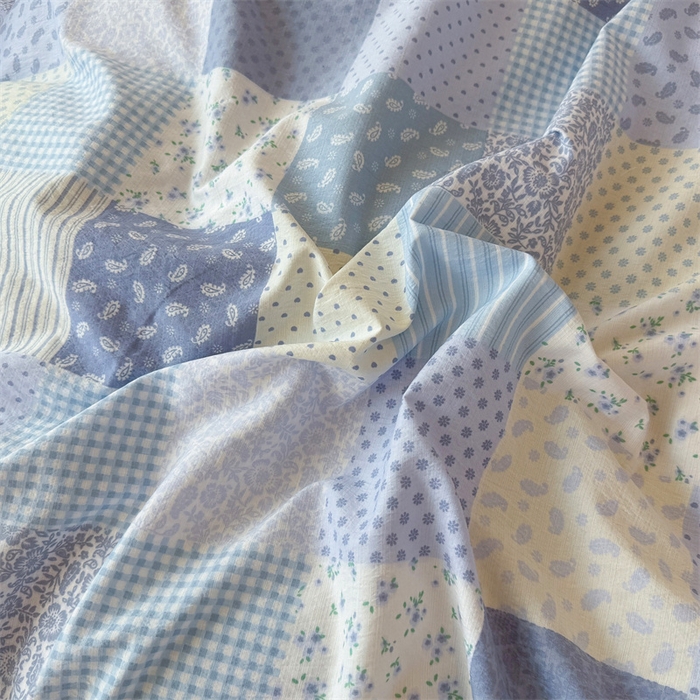 91家纺网 家纺一手货源 找家纺 艾特你 2025新款云感皱皱双层纱黑色包边四件套 黑边-半亩花田