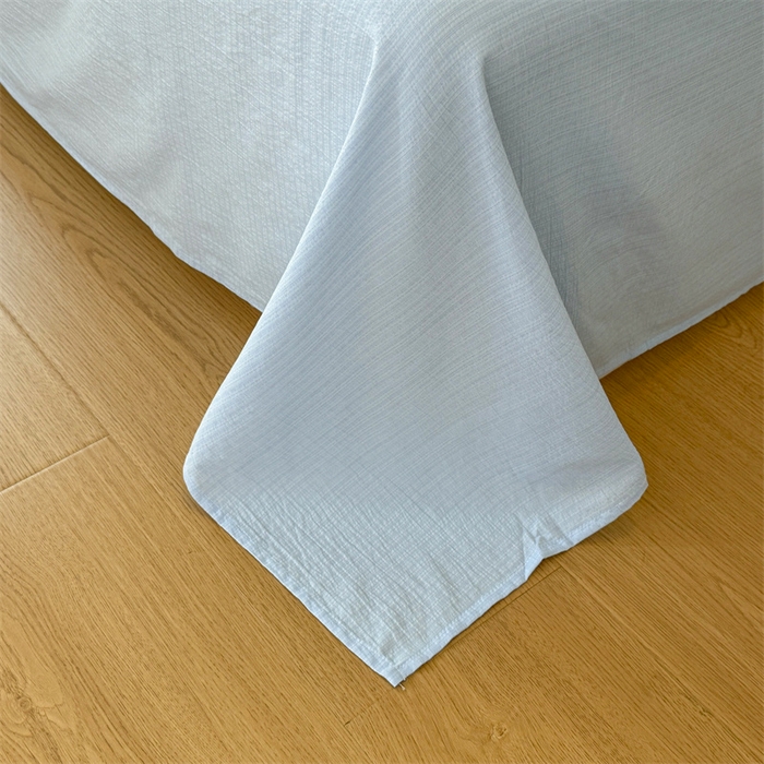 91家纺网 家纺一手货源 找家纺 艾特你 2025新款云感皱皱双层纱黑色包边四件套 黑边-半亩花田