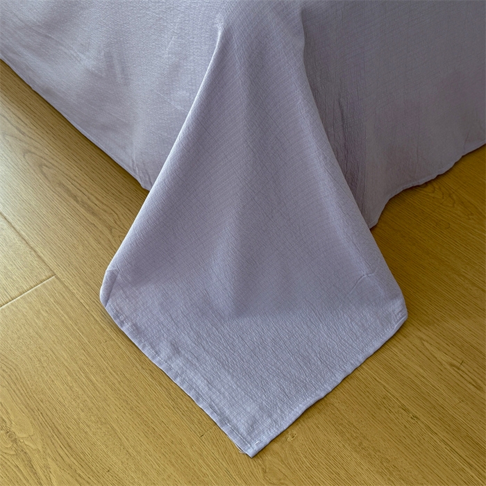 91家纺网 家纺一手货源 找家纺 艾特你 2025新款云感皱皱双层纱黑色包边四件套 黑边-豆蔻